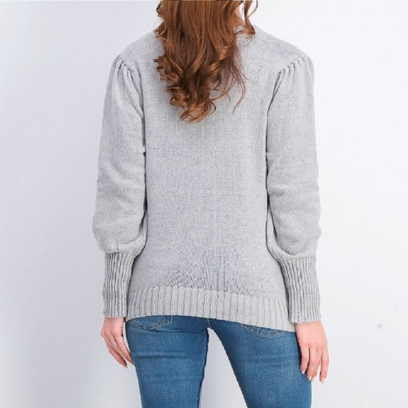 Style & Co XS Light Gray Puffy Sweater NWT CU30 - Picture 3 of 6
